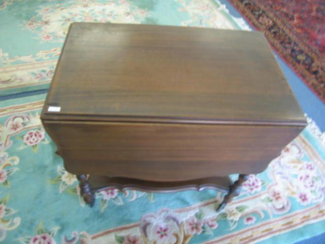 Appraisal: Mahogany Tea Cart drop sides with drawer lower shelf