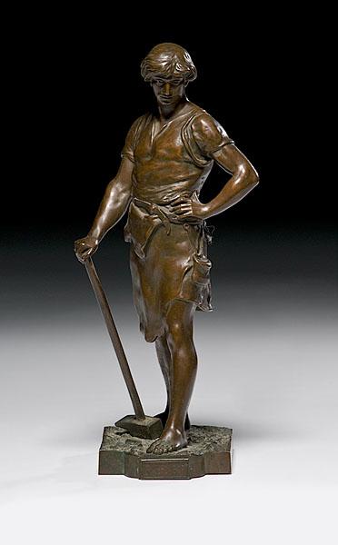 Appraisal: FRENCH BRONZE STATUE PAX ET LABOR BY E L PICAULT