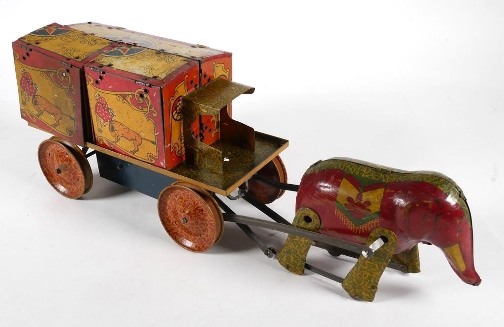 Appraisal: LINDSTROM TIN LITHO CIRCUS WAGON WIND-UPVintage wind up toy by