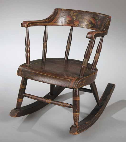 Appraisal: A Pennsylvania Stenciled Child's Rocking Chair early th c the