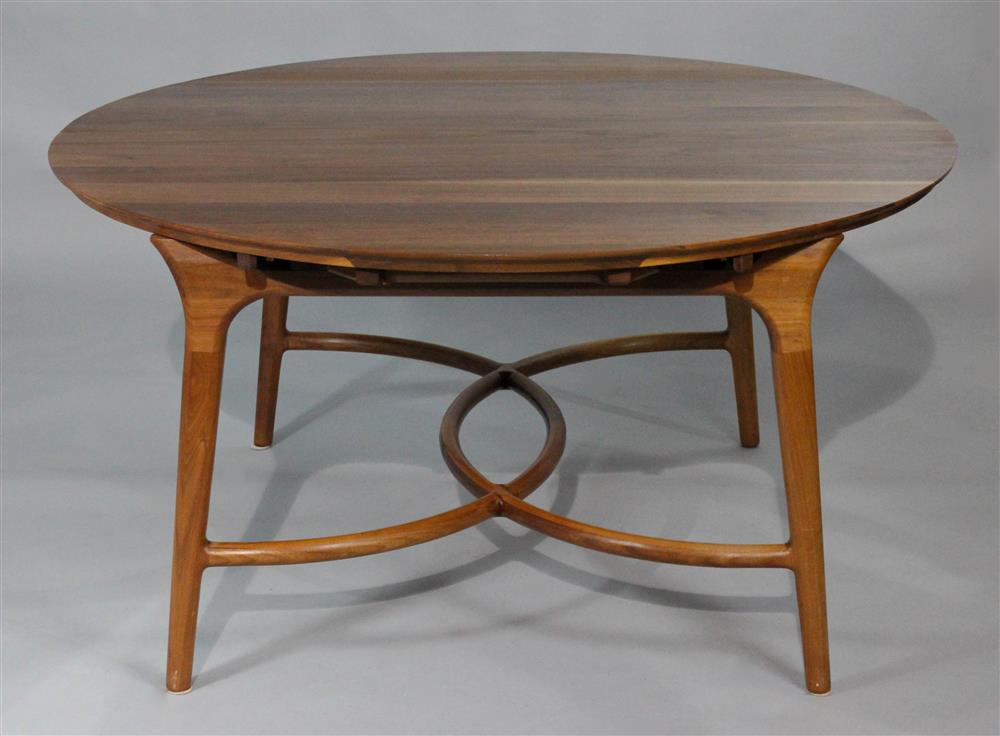 Appraisal: DONALD LEPORINI DIMAURO HANDCRAFTED BLACK WALNUT DINING TABLE the handcrafted