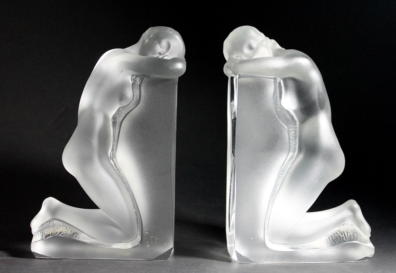 Appraisal: A pair of modern Lalique clear and frosted glass figural