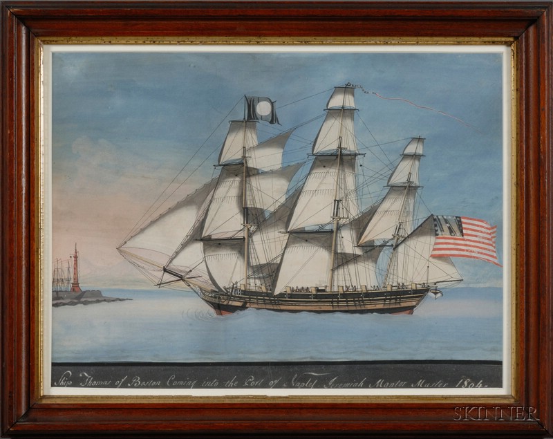 Appraisal: Attributed to Michele Felice Corne Continental American - Ship Thomas