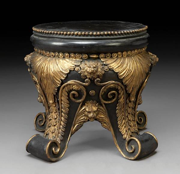 Appraisal: A Neoclassical style parcel gilt and patinated bronze pedestal The