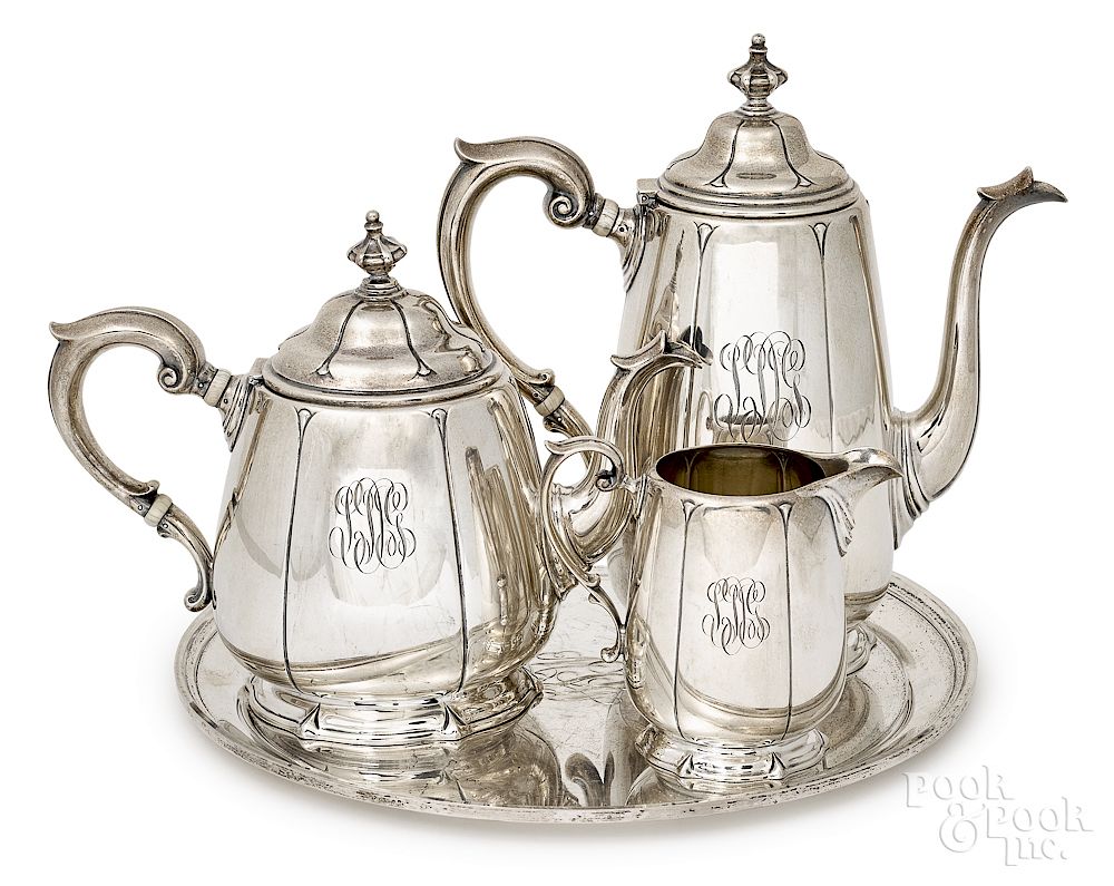 Appraisal: Dominick and Haff sterling silver three-piece tea and coffee service