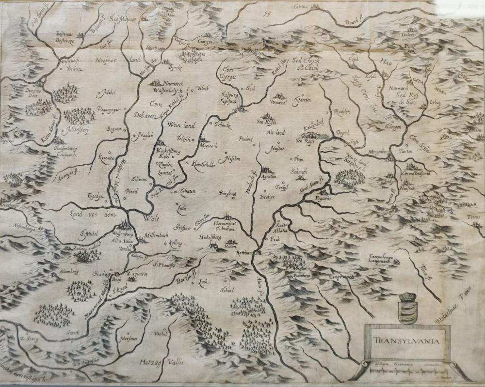 Appraisal: Engraved Map of Transylvania Frame x in x cm