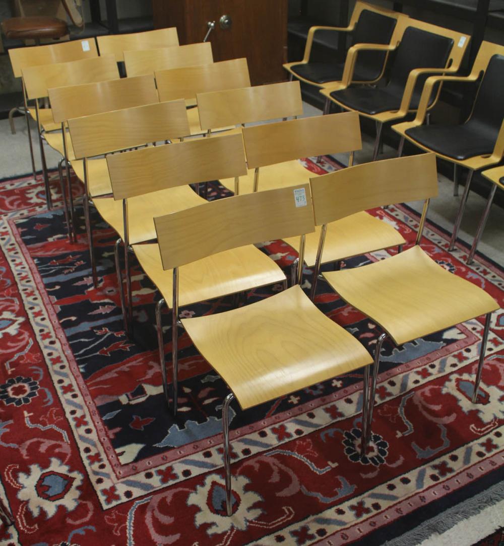 Appraisal: SET OF TWELVE STACKING SWEDISH MODERN CHAIRS 'Campus' model by