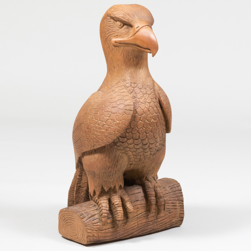 Appraisal: Contemporary Folk Art Wood Carving of a Young Eagle Wood