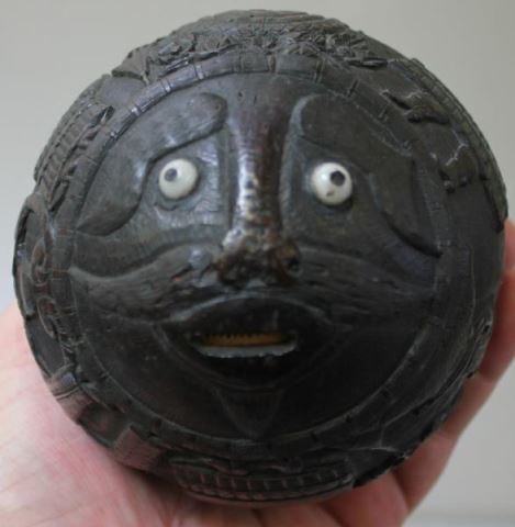 Appraisal: A Fine and Antique Folk Art Coconut Carved as a