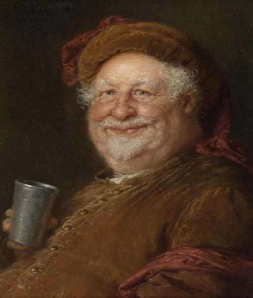 Appraisal: GR TZNER EDUARD VON Grosskarlovitz - Munich Falstaff Oil on