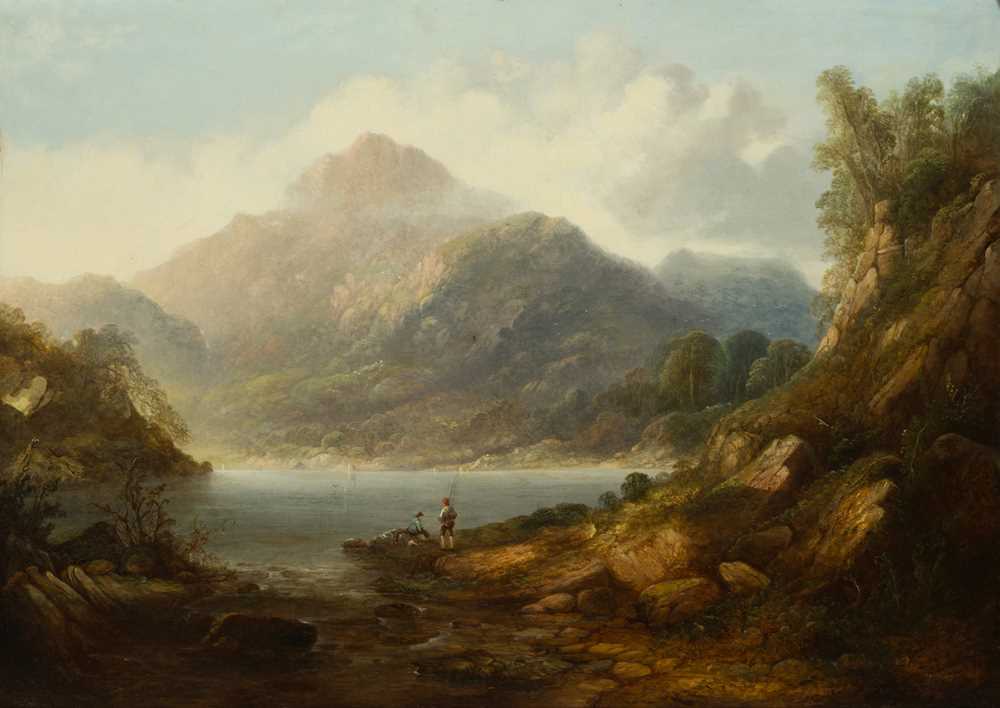 Appraisal: MANNER OF JOHN FLEMING A HIGHLAND LANDSCAPE WITH FIGURES BY