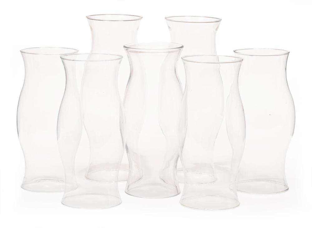 Appraisal: Seven American Glass Hurricane Shades incl pairs and one single