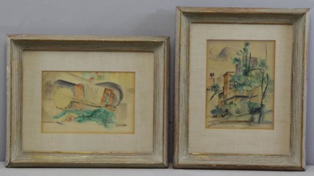 Appraisal: CIKOVSKY Nicolai Two Works on Paper Watercolor and graphite still