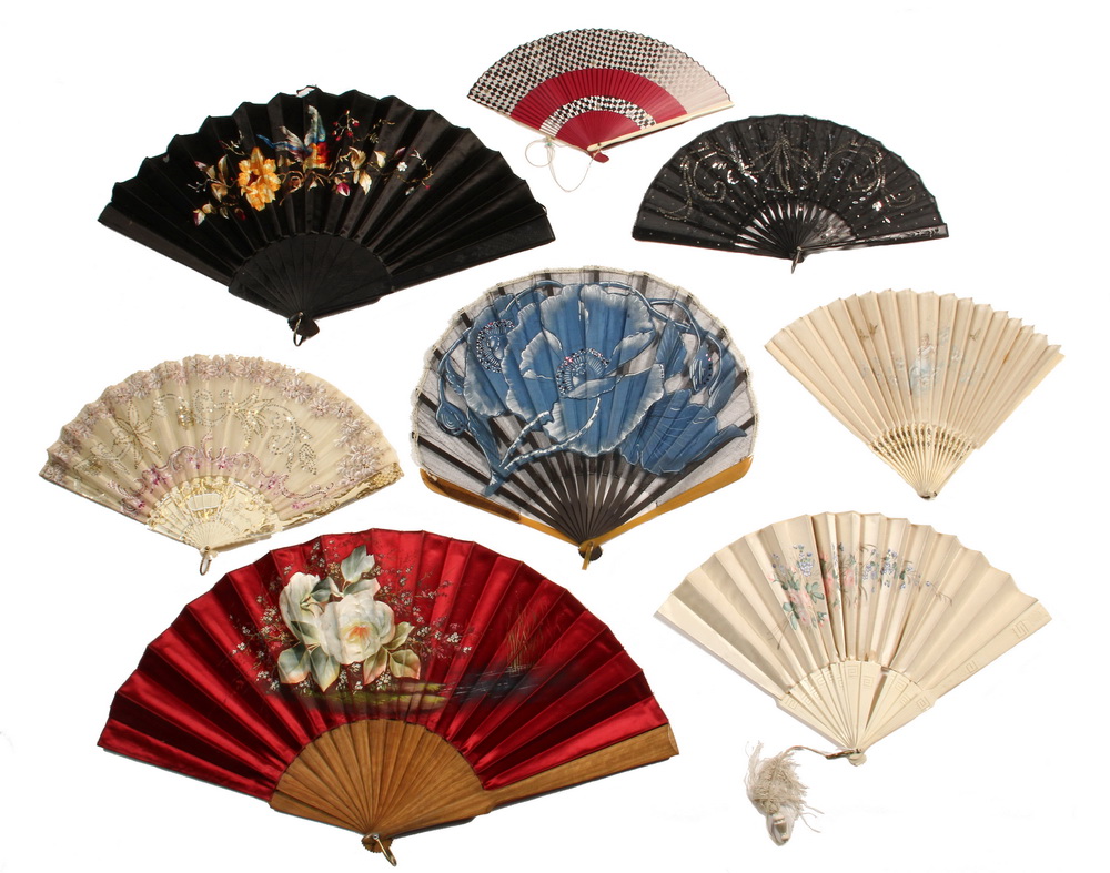 Appraisal: COLLECTION FRENCH HAND FANS - Most late th to early