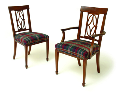 Appraisal: A SET OF EIGHT EDWARDIAN MAHOGANY DINING CHAIRS