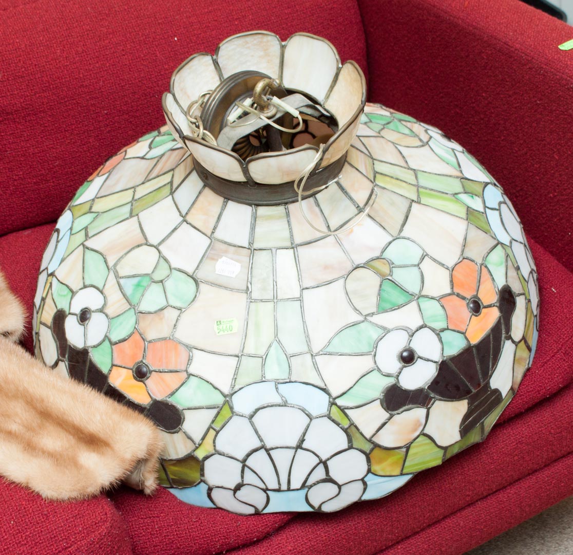 Appraisal: Reproduction stained glass ceiling light