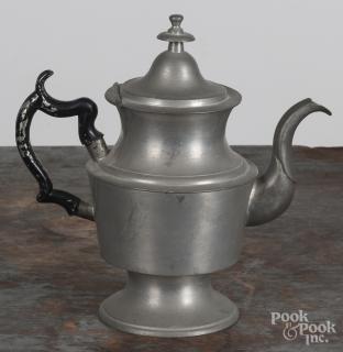 Appraisal: Cranston Rhode Island pewter teapot th c bearing the touch