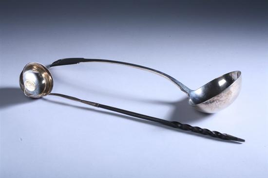 Appraisal: GEORGE III SILVER PUNCH LADLE AND TODDY LADLE maker's mark