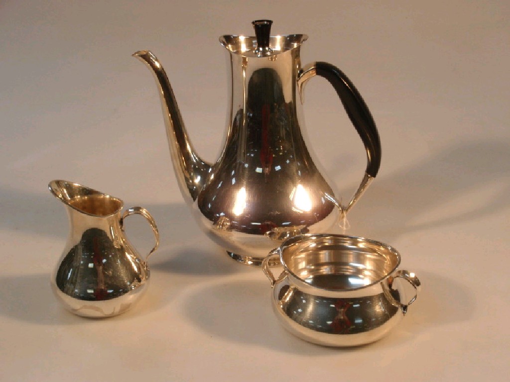 Appraisal: A silver three-piece coffee service by Cohr of Denmark the