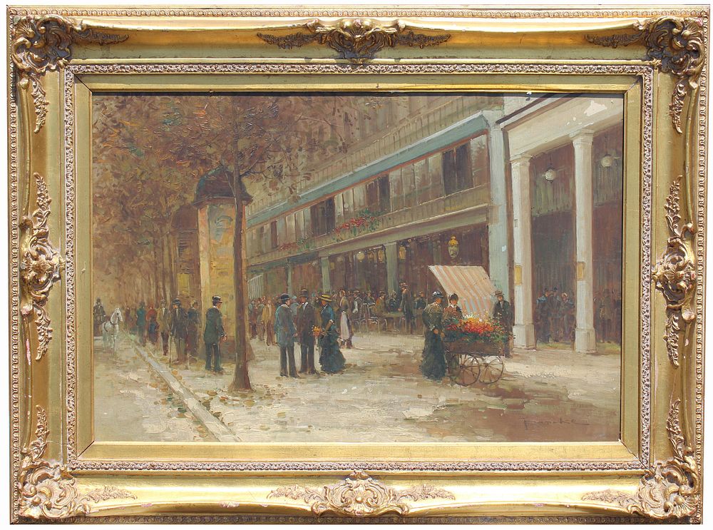 Appraisal: T E Pencke France born French Street Scene T E