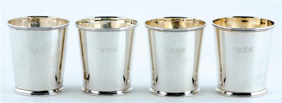 Appraisal: Southern coin silver julep cup set Hayden Gregg Charleston SC