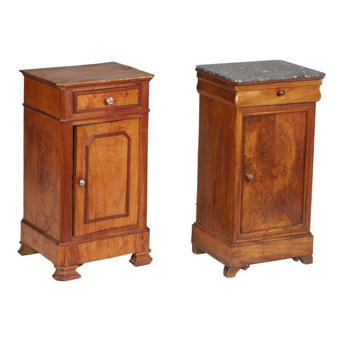 Appraisal: Two French Provincial Carved Cherry Louis Philippe Nightstands th c