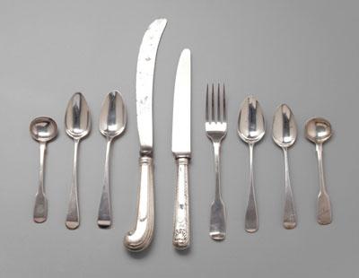 Appraisal: Georgian silver flatware most with marks for London to set