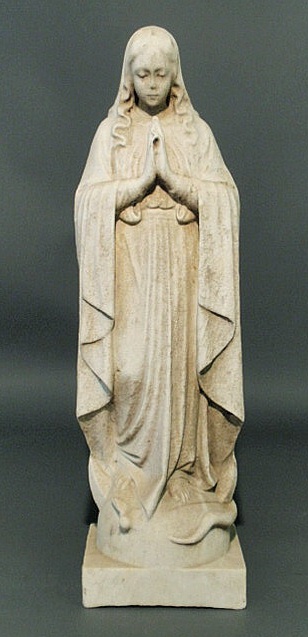 Appraisal: Carved limestone statue of the Virgin Mary h x w