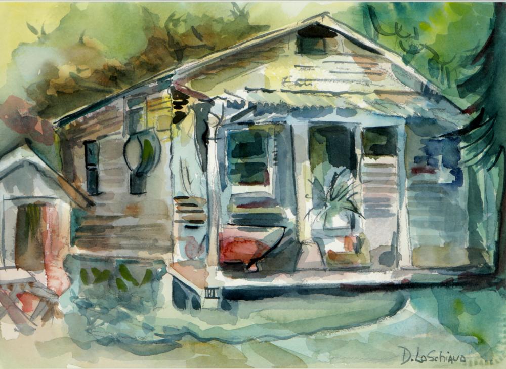 Appraisal: DIANA LO SCHIAVO THE HOUSE ON LOS RIOS STREETwatercolor on