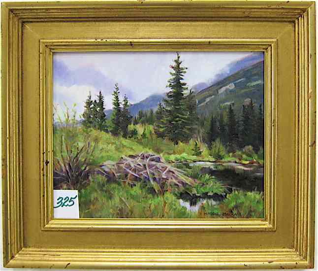 Appraisal: MAGGIE MACKAY Oil on MASONITE ''Beaver Lodge in Spring'' a