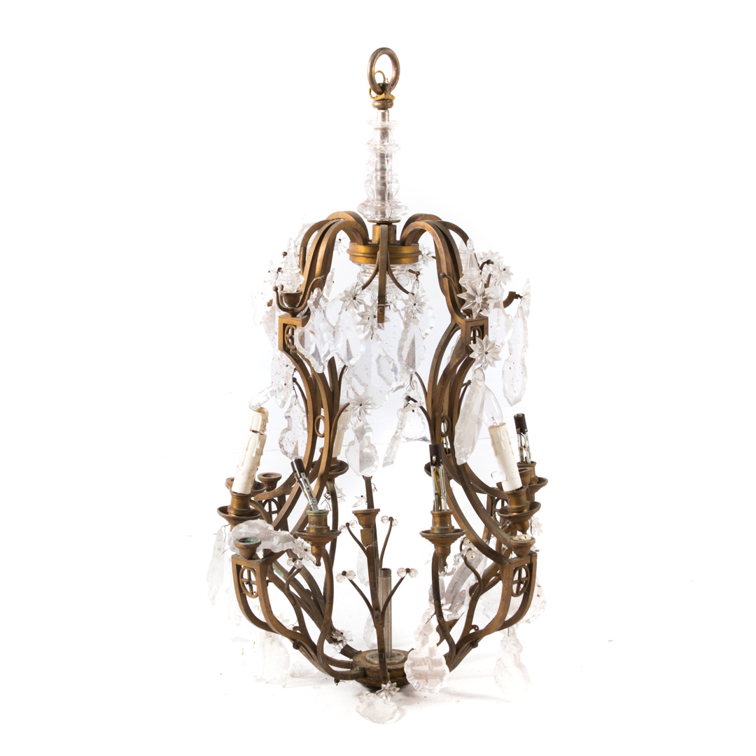 Appraisal: Louis XVI style bronze -light chandelier late early th century