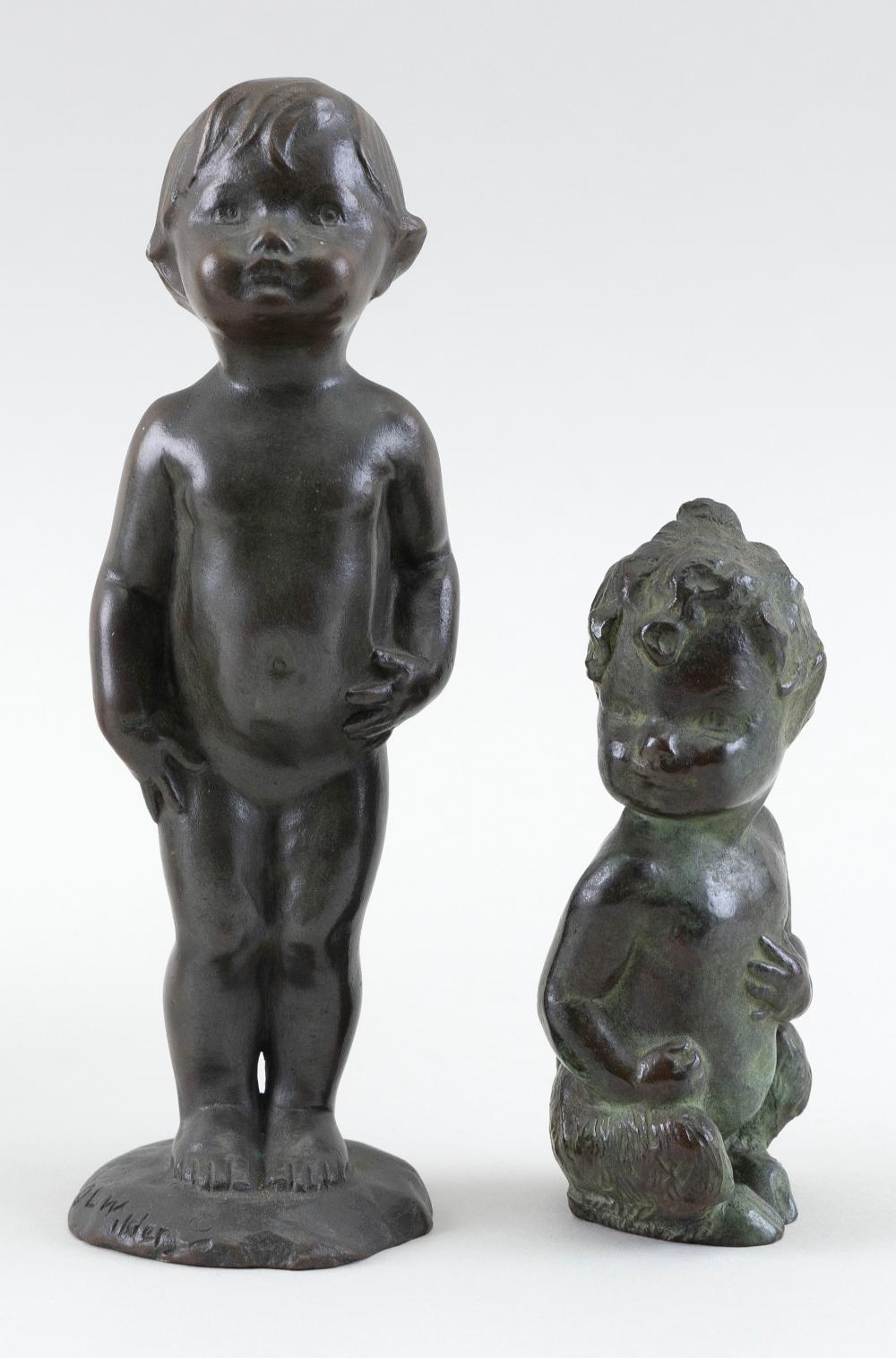 Appraisal: LOUISE HIBBARD WILDER NEW YORK - TWO FIGURES OF CHILDREN