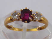 Appraisal: A fine yellow metal tests carat gold ruby and diamond