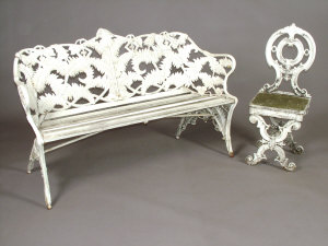 Appraisal: A pair of white painted cast iron Coalbrooke Dale style