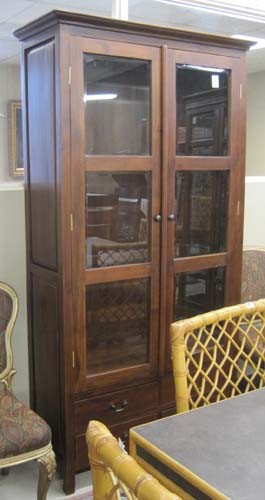 Appraisal: CRAFTSMAN STYLE MAHOGANY CABINET having double doors over a bank