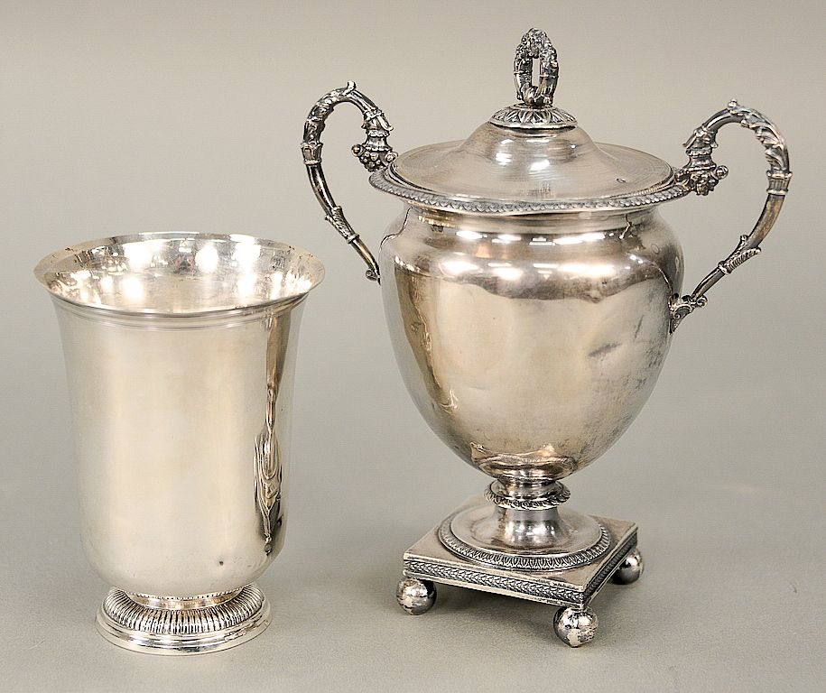 Appraisal: Two Continental silver pieces including a two handled cup and