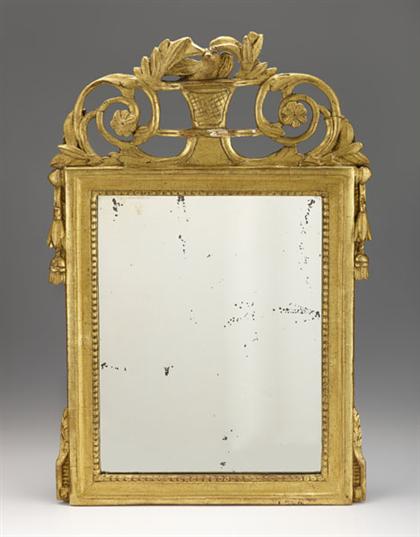 Appraisal: Louis XVI giltwood mirror circa The rectangular mirror of gilt