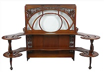 Appraisal: Art Nouveau Tiered Table A free-standing divider with two shelves