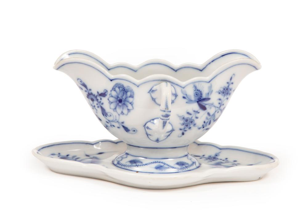 Appraisal: Blue and White Porcelain Sauceboat marked M P M integral