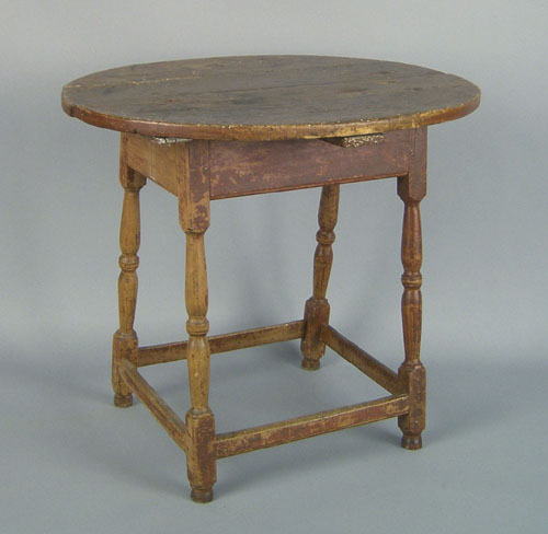 Appraisal: New England Queen Anne pine and maple tavern table ca