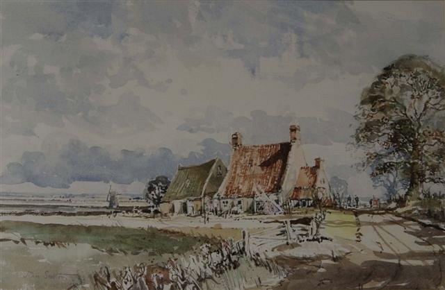 Appraisal: JOHN SUTTON b - Norfolk Farm signed watercolour x