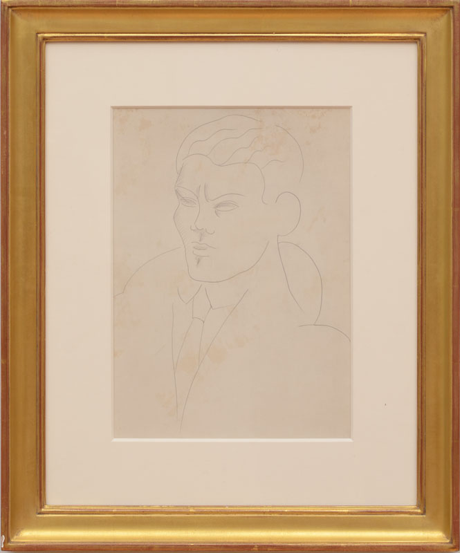 Appraisal: AMEDEO MODIGLIANI - PORTRAIT OF GASTON LONGCHAMP Pencil on paper