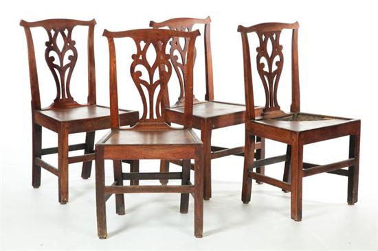 Appraisal: SET OF FOUR GEORGE III SIDE CHAIRS English th century