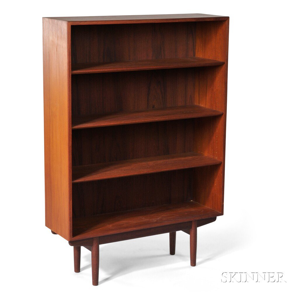 Appraisal: Borge Mogensen Bookcase Teak teak laminate Denmark c Four open