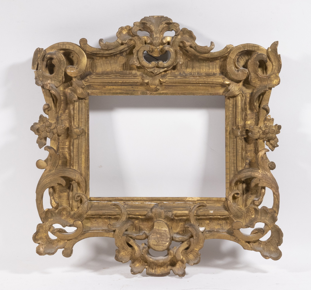 Appraisal: FINE TH C HAND CARVED GILT VENETIAN FRAME Baroque frame