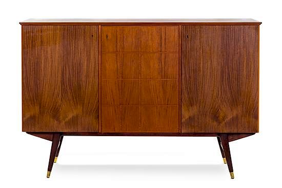 Appraisal: Italian Mid th Century Three Door Credenza Italian Mid th