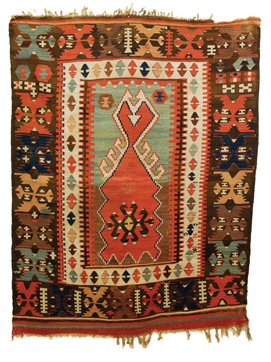 Appraisal: TURKISH PRAYER KILIM late th century feet inches x feet