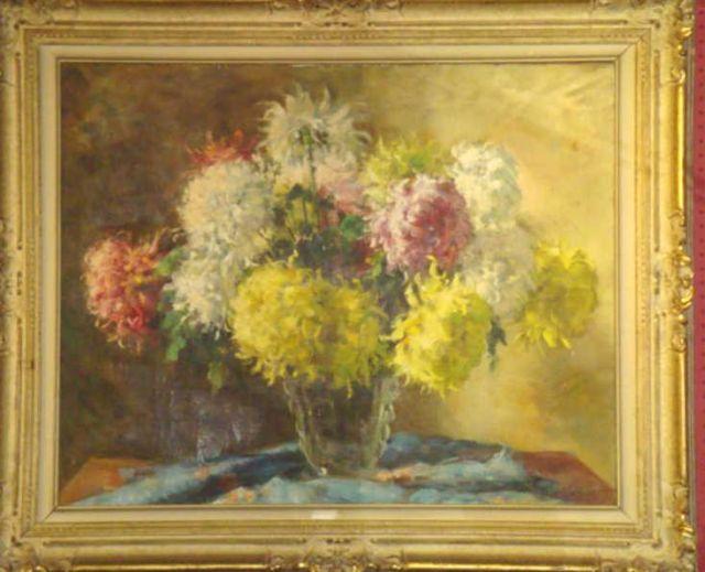 Appraisal: Signed O C Floral Still Life in Ornate Frame Signed