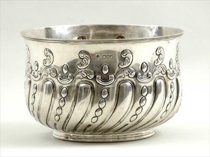 Appraisal: Victorian Silver Repouss Monteith Bowl London - maker's mark of