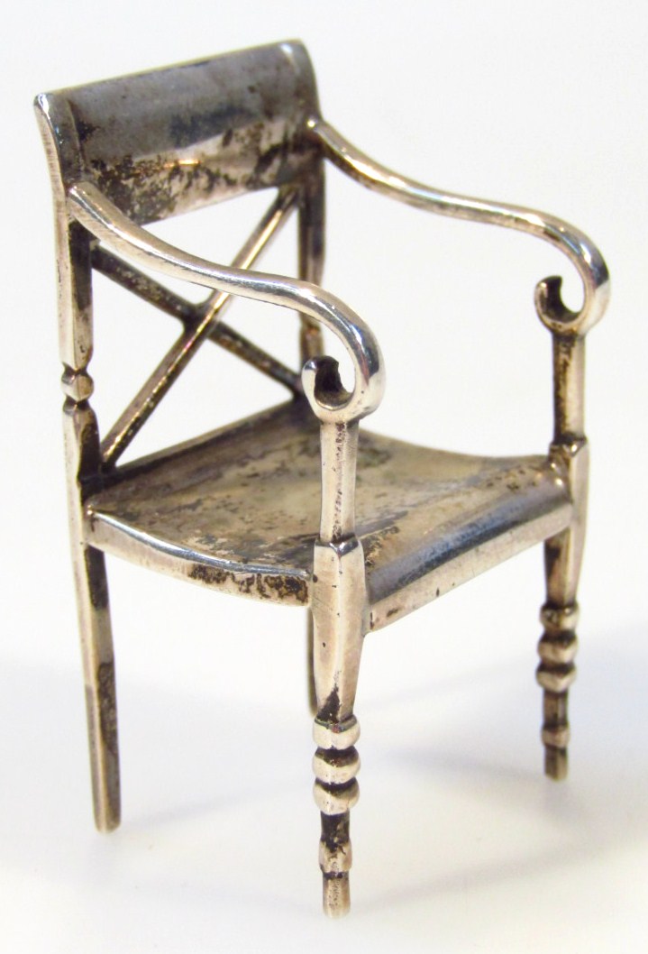 Appraisal: A late Edwardian novelty silver carver chair of miniature form